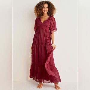 NWT Venus Flutter Sleeve Maxi Dress, M